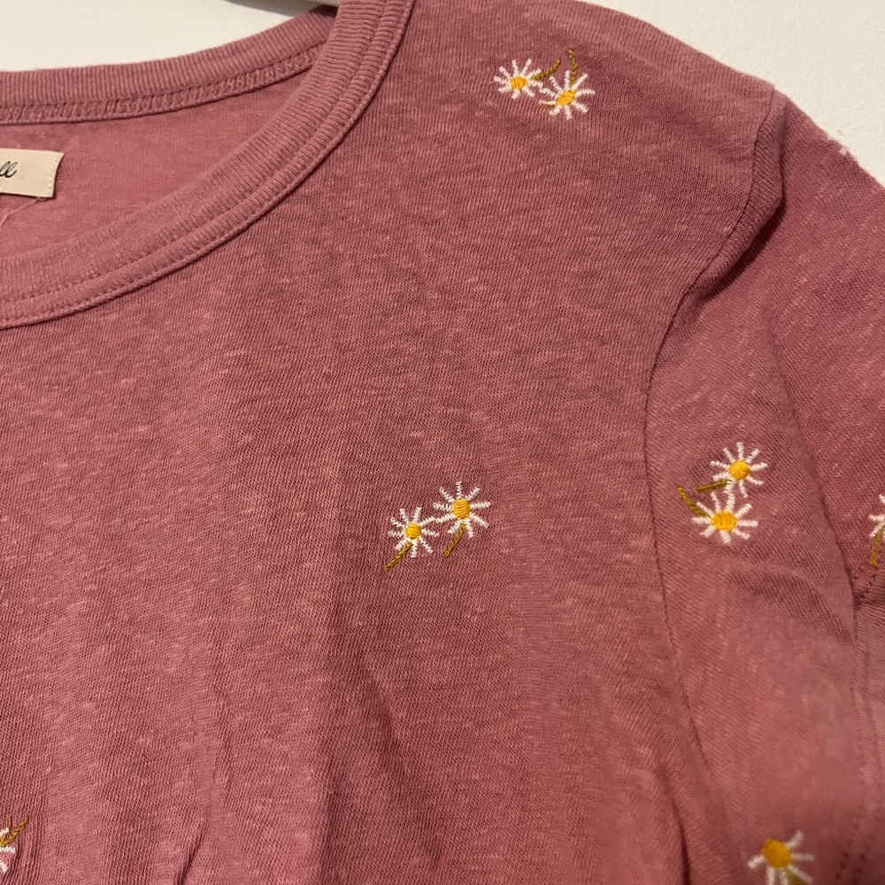 Madewell Pink floral embroidered tee - Picture 3 of 3